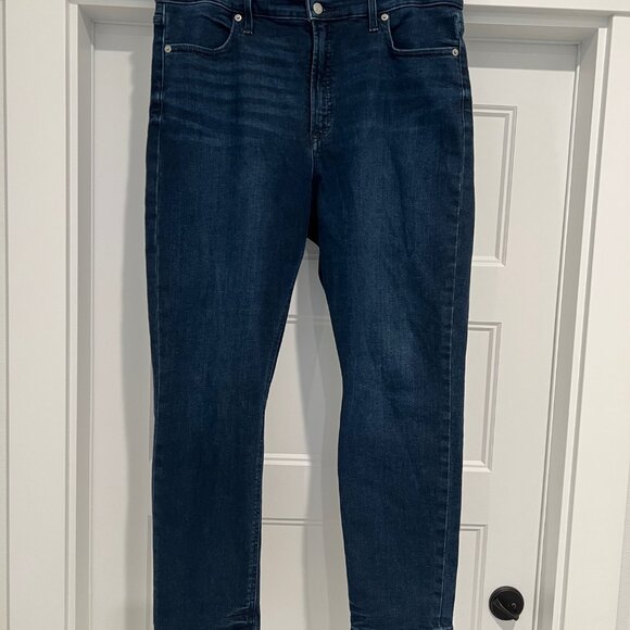 GAP Women Size 16/33R Cigarette Dark Indigo High Rise Denim Jeans - Picture 2 of 6